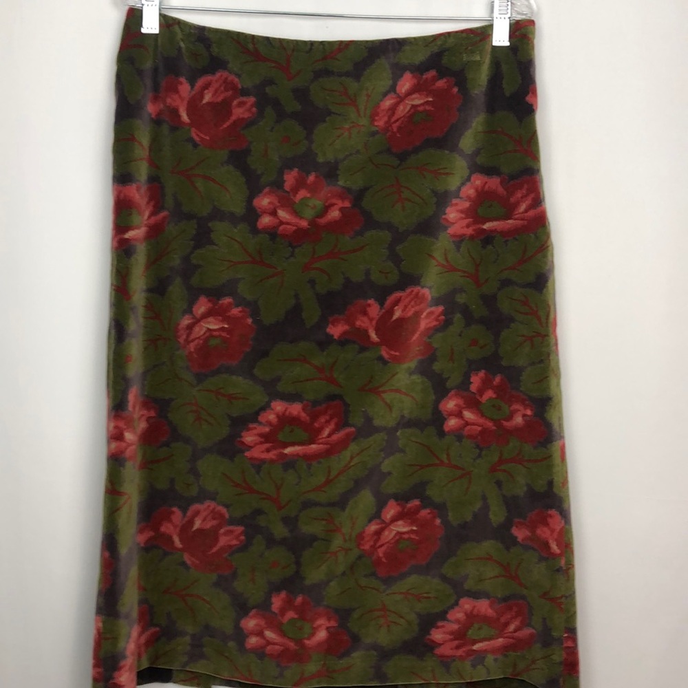 BODEN VELVET FLORAL SKIRT